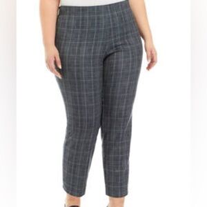 Worthington Charcoal Checkered Straight Leg Pants
